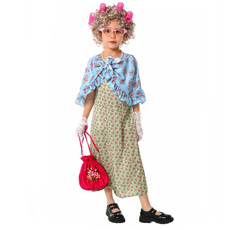 

Прибытие, платье для косплея бабушки, карнавальный костюм для девочек, 100-дневная школьная ночная рубашка для бабушки, костюм для девочек, костюм старой леди, новинка 2026