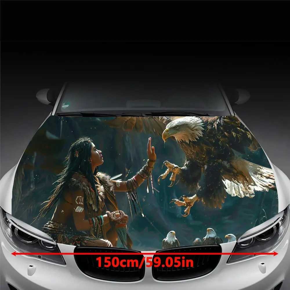 ملصق لاصق لغطاء السيارة Spirit of The Wild، أغطية فينيل للسيارة مناسبة لمعظم المركبات، هدية طبقة حماية لغطاء محرك السيارة