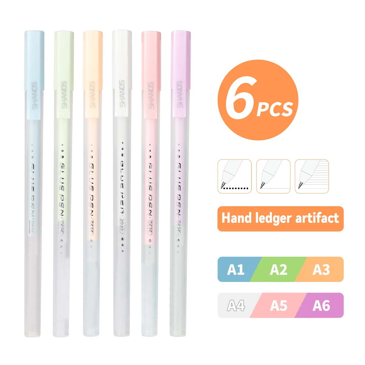 6/12 Fine Tip Glue Pens,Fast Drying Color Dot Glue Pens, Precise Control Precision Tip Glue Pens for Handmade Crafts, Scrapbooks