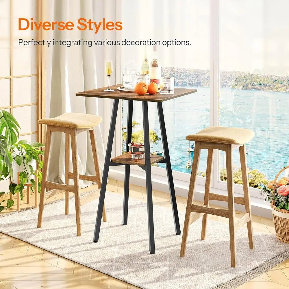 Деревенский коричневый 36,6-ярусный высокий стол для паба с местом для хранения вещей на небольшой кухне и вечеринок в гостиной