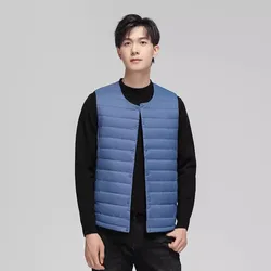 0-10℃ Men Waistcoats 2024 New Autumn Winter Sleeveless Duck Down Jackets Puffer Portable Outdoor Trip Windproof Vest Coats