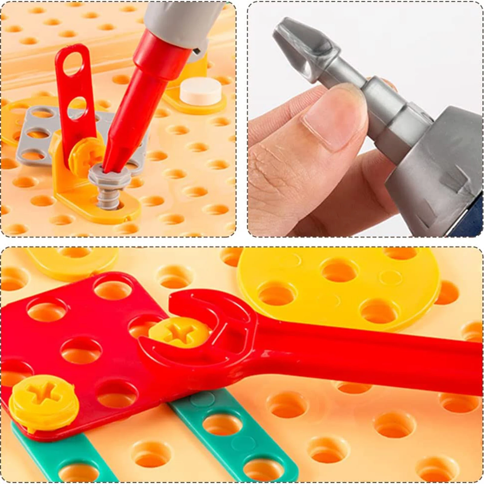 DIY Kids Repair Tool Kit Puzzle Toys Educational Building Toys for Boys Girls Electric Drill Screw Tool Set Pretend Play Toys