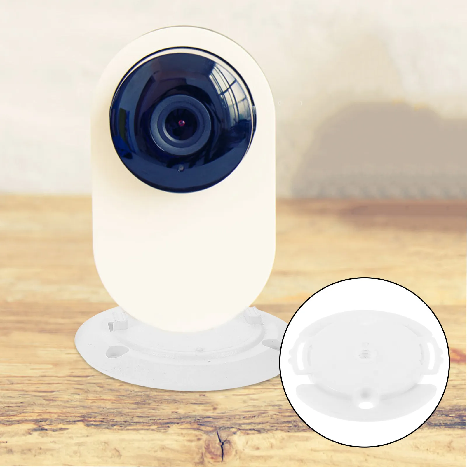 20Pcs Stable Camera Base Round Plastic Mount Indoor Security Camera Holder Easy Installation Compact Design Compatible for Desk