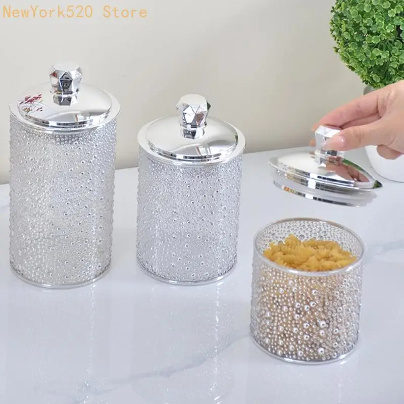 Decorative Gold Edged Storage Container Plastic Jar Set Coffee Canister N84C