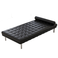 Modern Barcelona Bed Drawing Room Sofa Bed Office Lounge Chair Artificial Leather Comfort Black Massage Longue Chaise