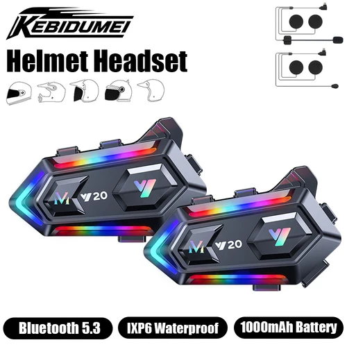 Imagen 1 del producto KEBIDUMEI Y20 cascos auriculares Bluetooth reproductor MP3 impermeable auriculares inalámbricos con cancelación de ruido accesorios de motocicleta