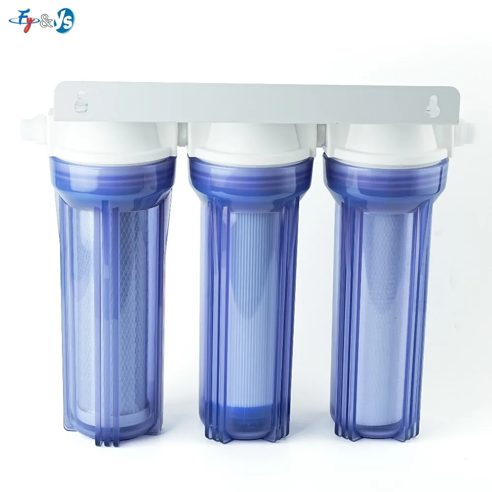 10 Inch Transparent Whole House Water Purifier 3-Stage Under Sink Water Filter System with PP Sediment,UDF & CTO Carbon Filters
