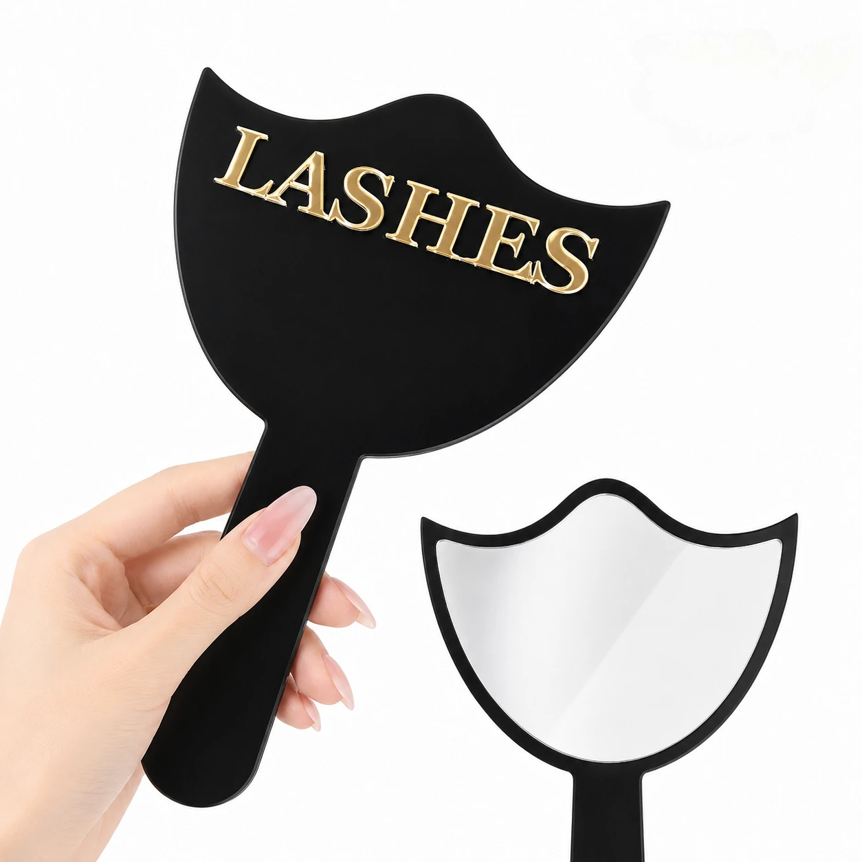 HD-Glas Wimpernverlängerungsspiegel mit Griff, Präzisions-Make-up-Spiegel für Wimpern-Stylisten & Salongebrauch, Großhandel