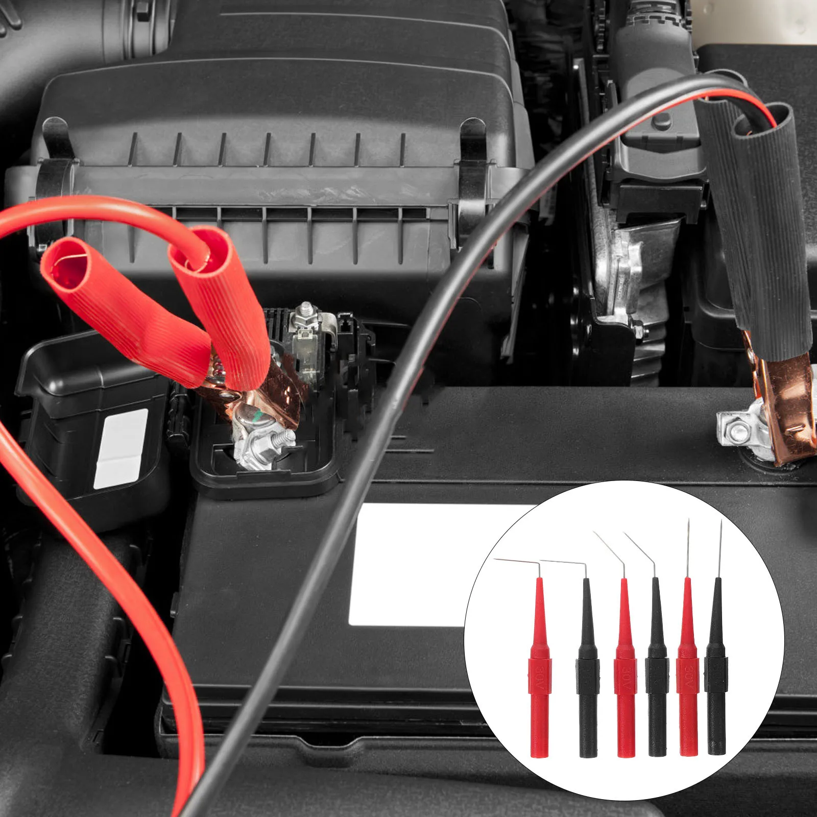 6pcs Test Probes 0.7Mm Straight Angled Piercing Multimeter Probes For Electrical Automotive Diy Testing Multimeter Test Leads