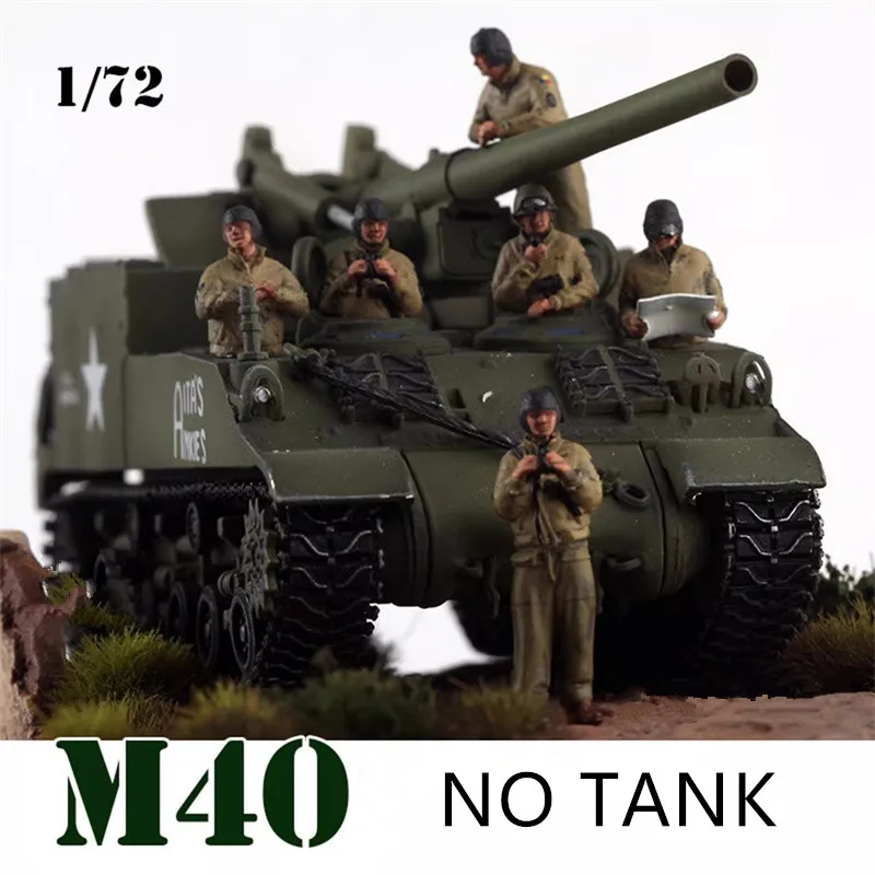 

Масштабная модель 1:72, 3D-печать из смолы, окрашенная, 6 шт., американская самоходная артиллерийская установка M40, группа солдат, игрушки, аксессуары для DIY-сцен