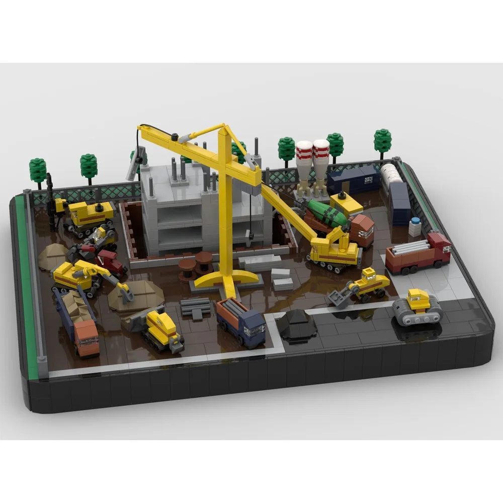 

1956 шт. MOC-198479 строительные блоки строительная площадка и транспортные средства для детей DIY сборная модель кирпич развивающие игрушки