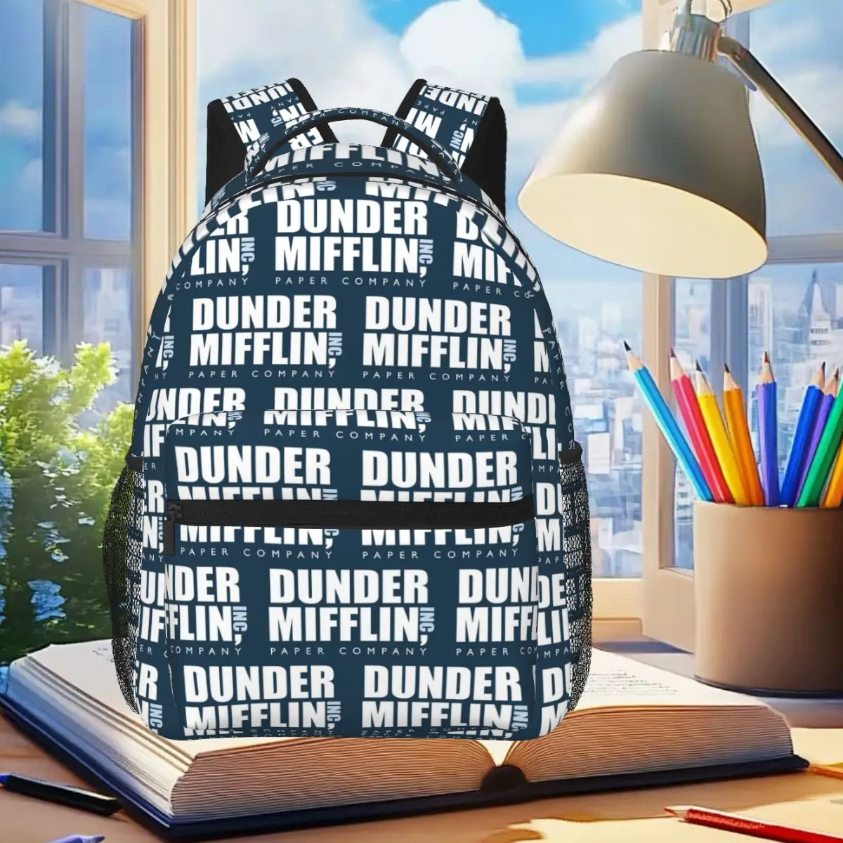 

Dunder Mifflin - The Office Backpack Student Boys Girls BookBag Children School Bag Laptop Shoulder Bags for Men Women