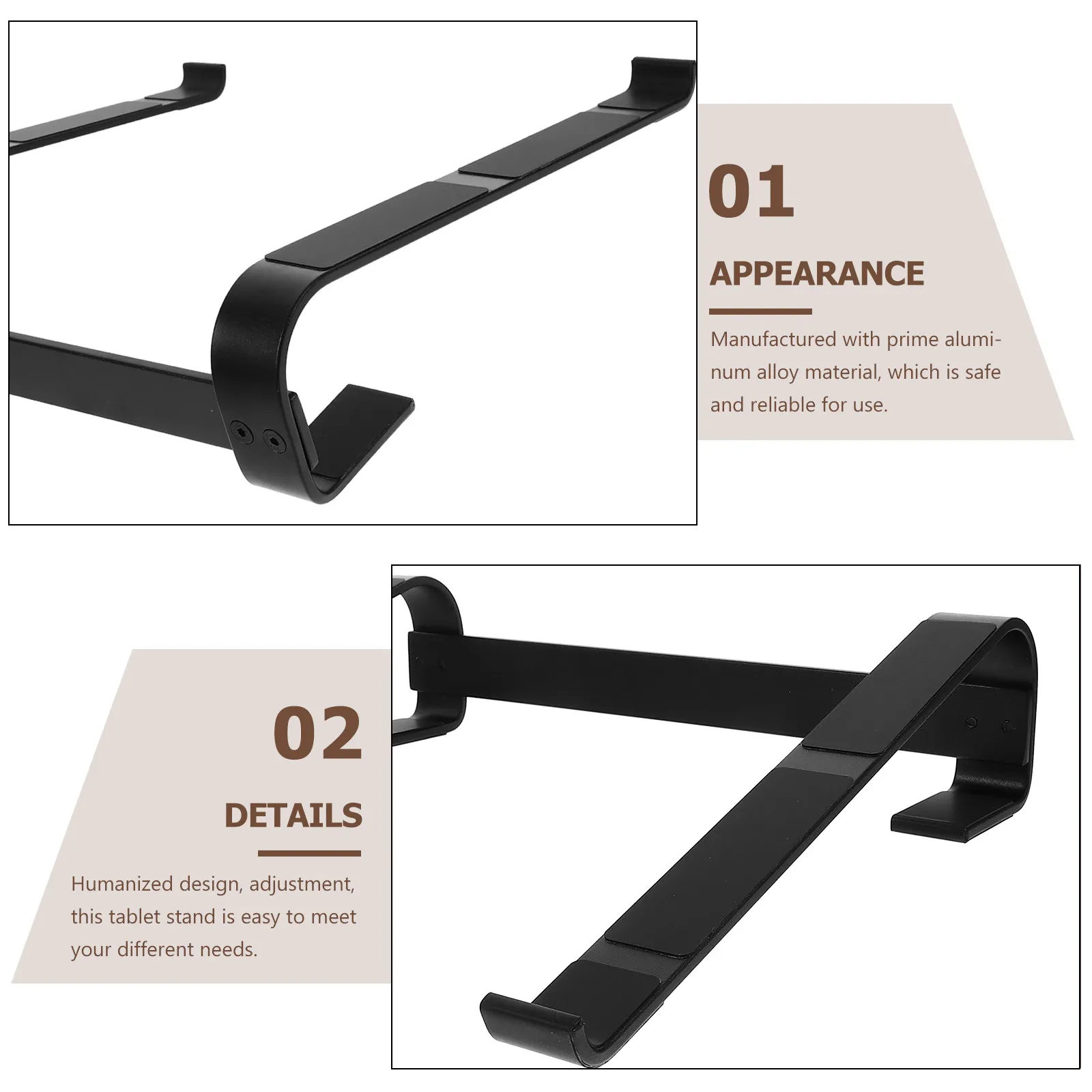 Premium Aluminum Laptop Stand Heavy Duty Sturdy Desk Mount for Laptop Ergonomic Height Adjustable Computer Stand for Work Study