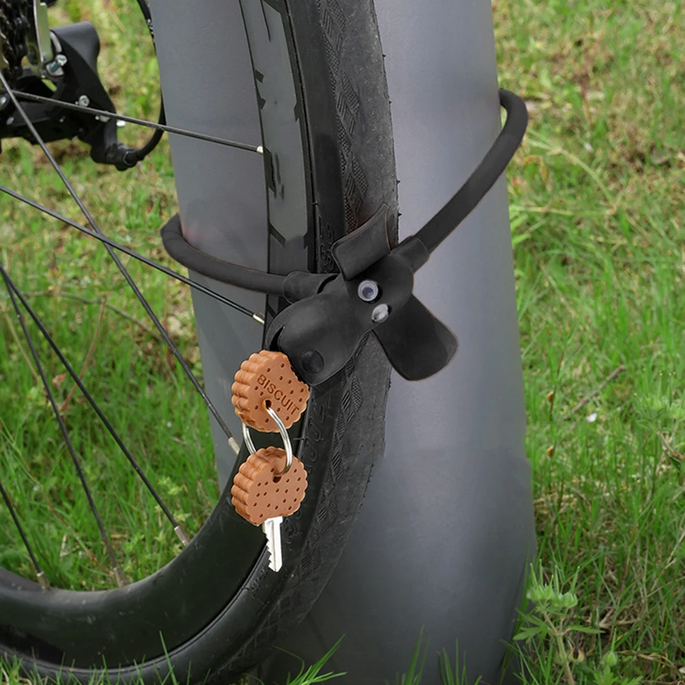 

Противоугонный велосипедный замок для собак с 2 ключами для печенья, безопасный замок для щенка велосипеда, креативный мультяшный велосипедный замок для двери велосипедного шлема