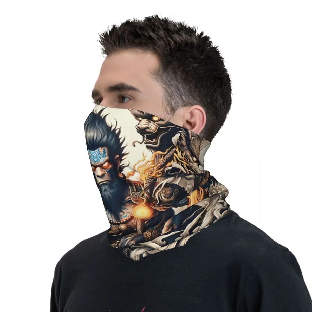 Monkey King Scarf Neckerchief Neck Face Mask Polyester