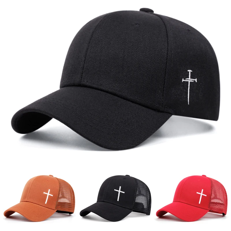 2026 Neue Baseballkappe mit seitlicher Kreuzstickerei, Hip-Hop-Mütze, tägliche Pendler-Dekorationsmütze, Sonnenschutz-Skateboardmütze, Unisex-Mesh-Mütze