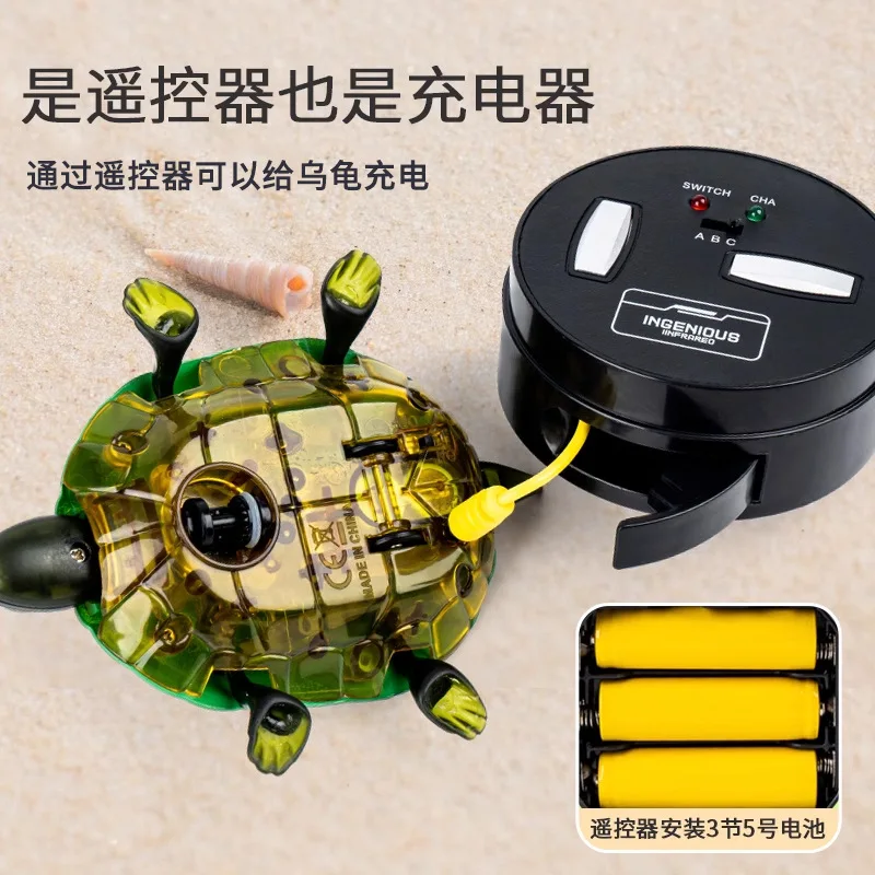 Giocattolo scherzo strisciante di simulazione della luce dell'occhio della tartaruga telecomandato a infrarossi, regalo divertente del giocattolo di Halloween per bambini, XT247