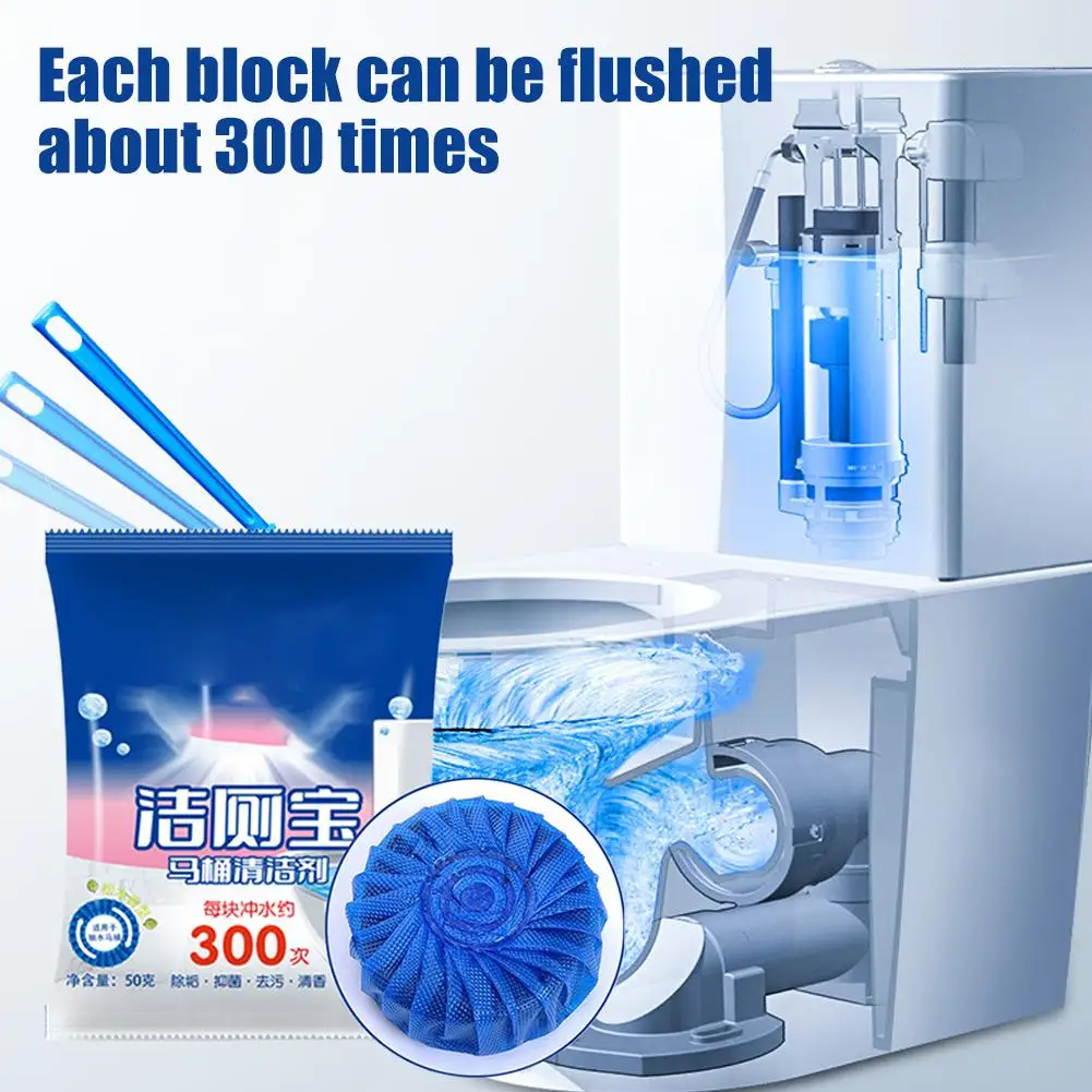 1/2/3 Pack, Toilet Bowl Cleaner Tablets, Automatic Toilet Tank Cleaners, for Deodorizing & Descaling, Long-Lasting Blue