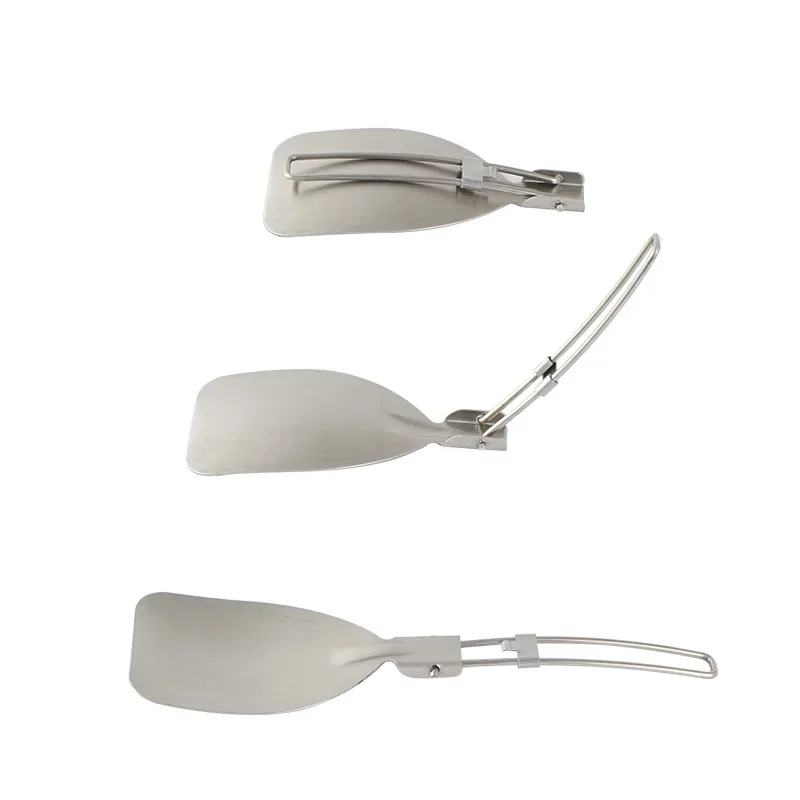Newest 1Pc Folding Spatula Food Turner Fold Spoon Stainless Steel Outdoor Camping gear Cooking Accessories Picnic Equipment