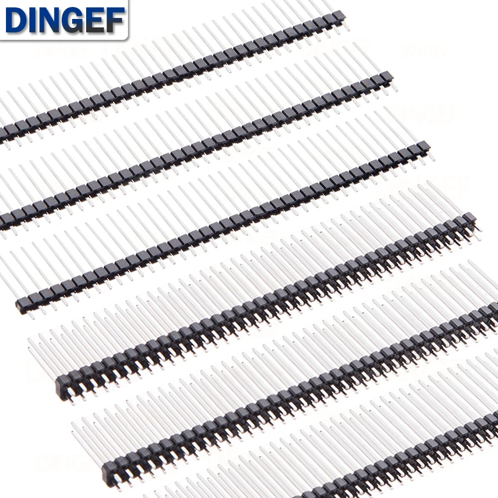10PCS Single Double Row Male 1x40P/2x40P 2.54mm Height Long Breakable Pin Header Needle length 15 17 19 20 21 23 25mm NEW