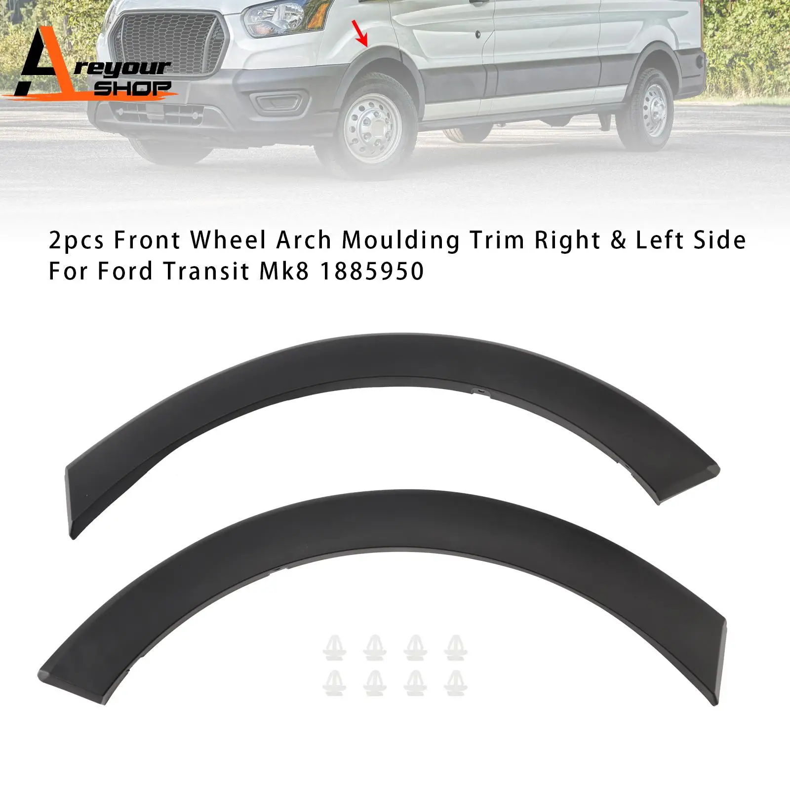 

2pcs Front Wheel Arch Moulding Trim Right & Left for Ford Transit Mk8 1885950
