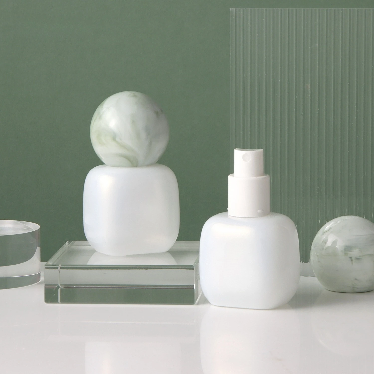 Flacon pulvérisateur de parfum en verre dépoli de 30ML, pour voyage, distributeur vide transparent et rechargeable, pulvérisateur Portable pour Toner, lot de cosmétiques