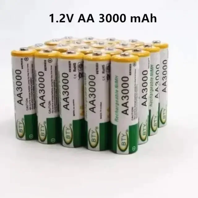 AA battery 3000mAh 1.2 V Rechargeable Battery AA 3000mAh NI-MH 1.2V Rechargeable 2A Baterias 3000+Free shipping