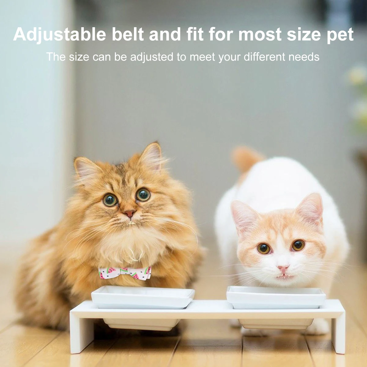 

Adorable Fruit Pattern Bell Cloth Cat Collar Adjustable Comfortable Pet Necklace Supplies Watermelon Design for Most