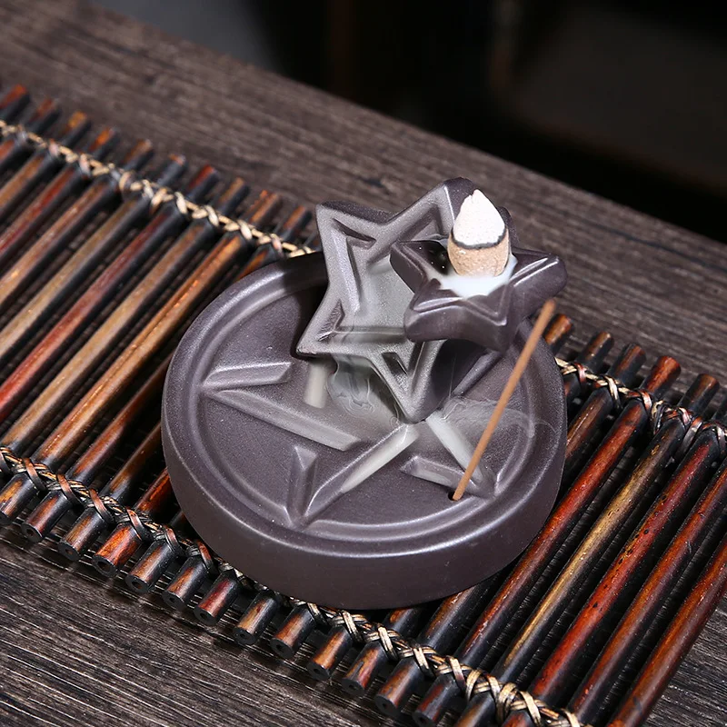 Areia roxa Pentágono disco forno reverso, Adivinhação Home, Star Disc, Criativo High Ground Stream, Água forno reverso, Buddha Tea e Zen Room, Decoração de casa