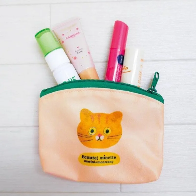 ECOUTE Cat Storage Bag Cute Cartoon Coin Cosmetic Bag Receipts Headphones Simple Storage Bag Holiday Gift for Boys and Girls