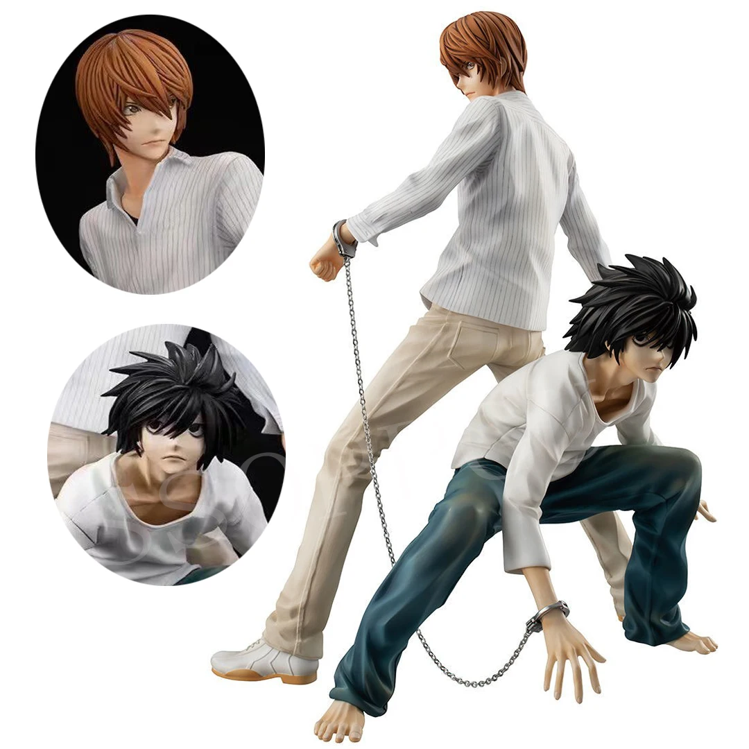 MegaHouse DEATH NOTE L Lawliet erurouraito Yagami Light Kami 2pcs Anime PVC Action Figure Toy Game Statue Collection Model Doll