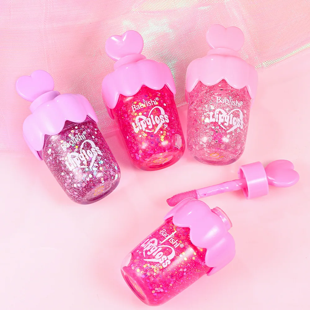 カラーチェンジグリッターリキッドリップスティックミラー保湿スパークルリップグロスメイクアップ透明ウォーターリップグレイズメイクアップコスメティクス