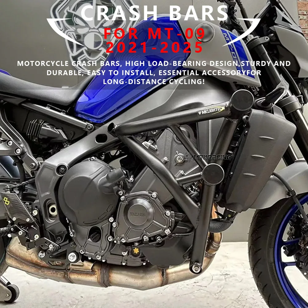 

MTKRACING Crash bars For YAMAHA MT-09 2021-2025 Motorcycle Engine Crash Guard Bar Bumper Body Frame Protector mt09 Accessories