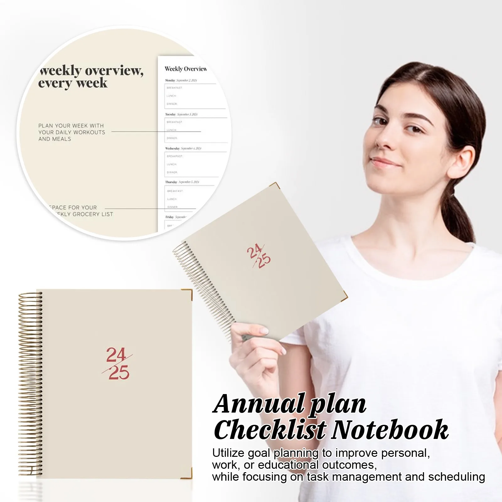 Durable 2024-2025 Planner Jul 2025 Academic Planner 2024-2025 2024-2025 Planner Weekly And Monthlya5tabs Hardcover Back Pocket