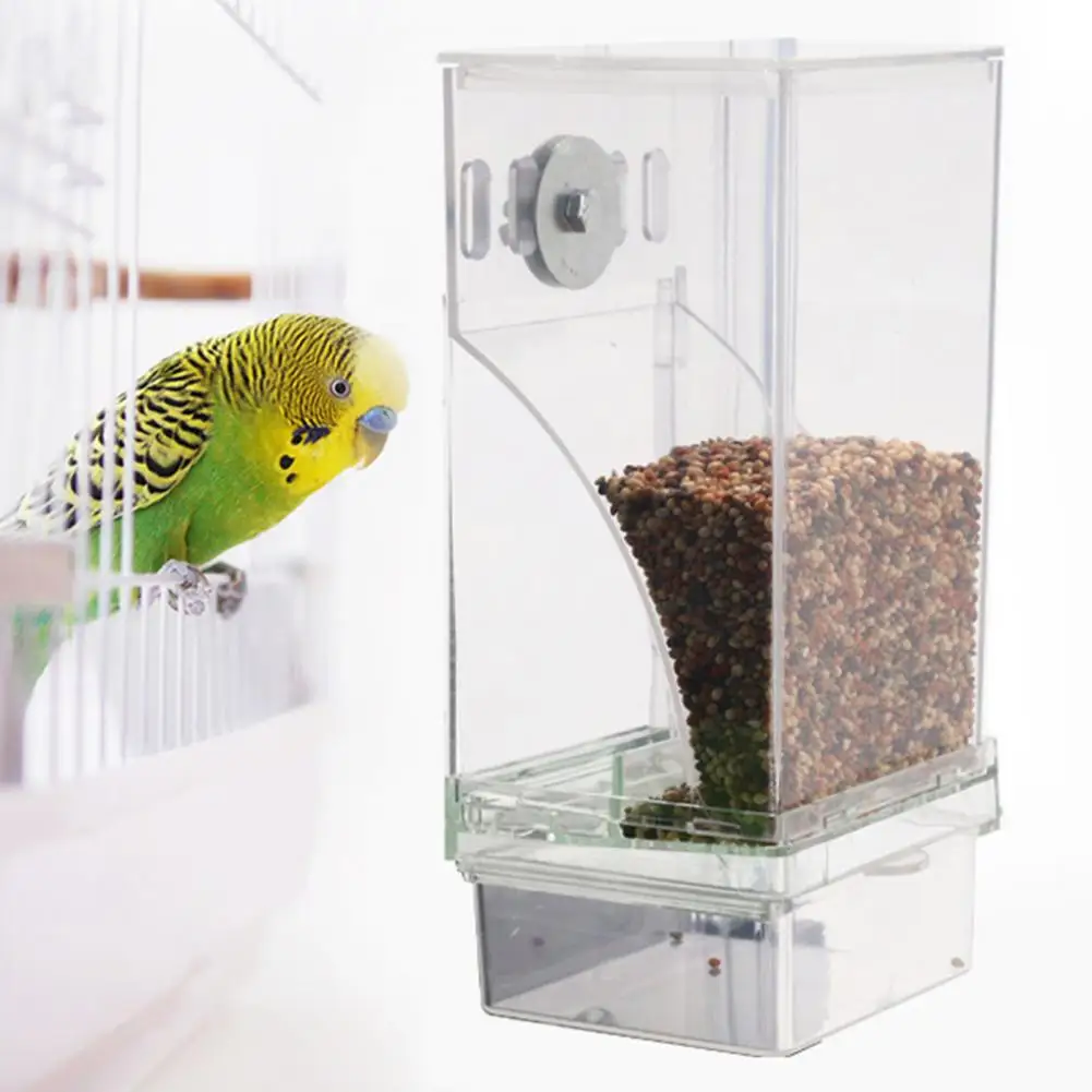 

Acrylic Parrot Feeder with Compartment Design Transparent Acrylic Bird Feeder with Capacity for Canaries for Budgies for Cleaner