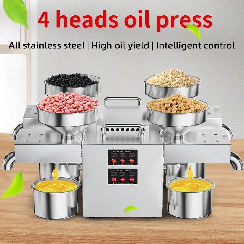 Máquina de aceite B04 prensa de aceite de acero inoxidable prensas simultáneamente 4 tipos de materias primas