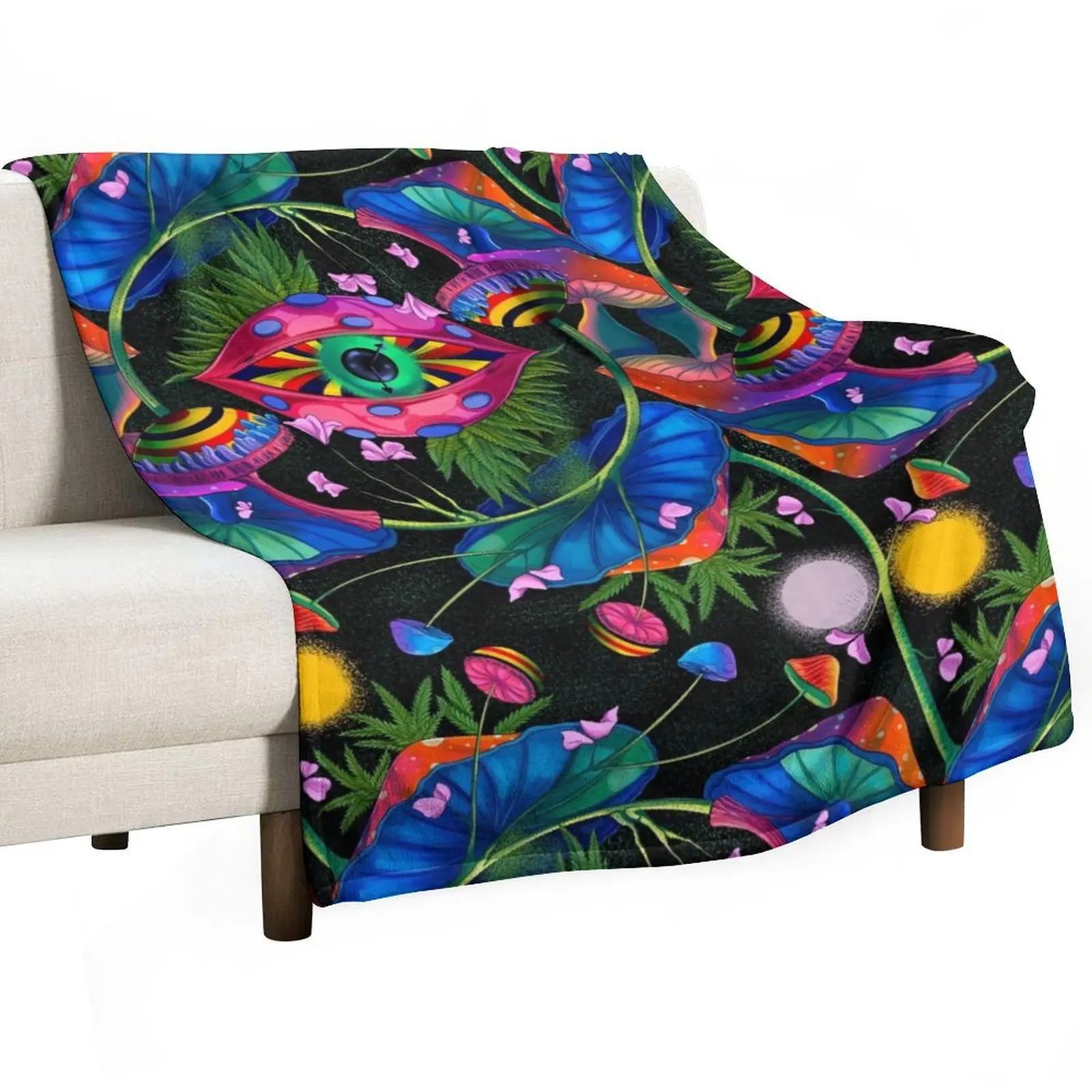 Psychadelic Pattern Throw Blanket Multi-Purpose for babies Blankets