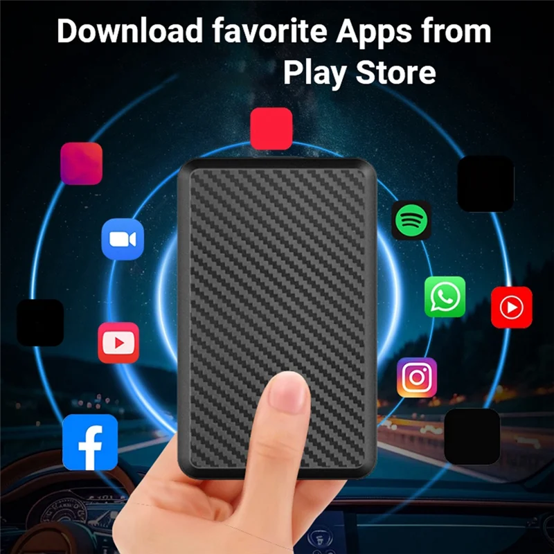 Android14 Wireless Carplay Carplay Ai Box 4Cores 4GB RAM+64GB ROM Plug Andplay Stable Transmission Car Wireless Adapter