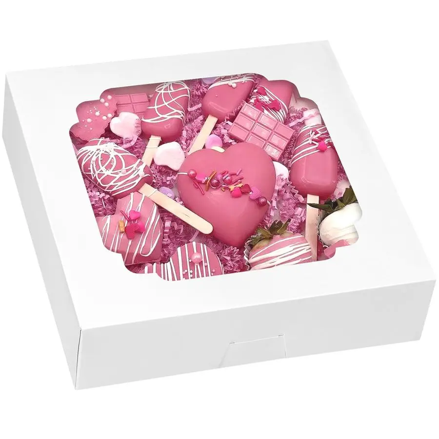 

56pcs Pie Boxes 10x10x2.5 Inches Bakery Boxes with Window for Cookies, Pastries, Pies, Pastries, Muffins, Donuts