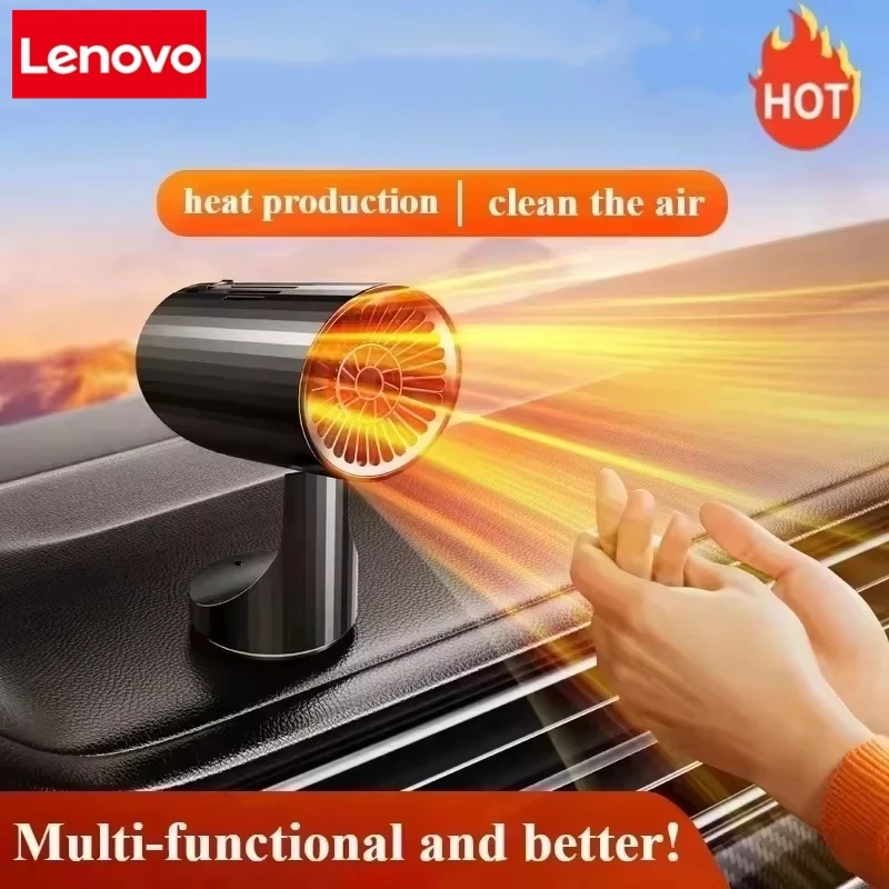 Lenovo 24V/12V 150W Car Heater Heating Fan Window Windshield Defrost Defogger Car Plug-in Heater Fan 360° Rotatable Fan