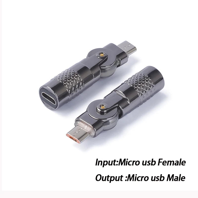 Bendable rotating charging adapter Micro USB to Micro USB adapter data transmission charging