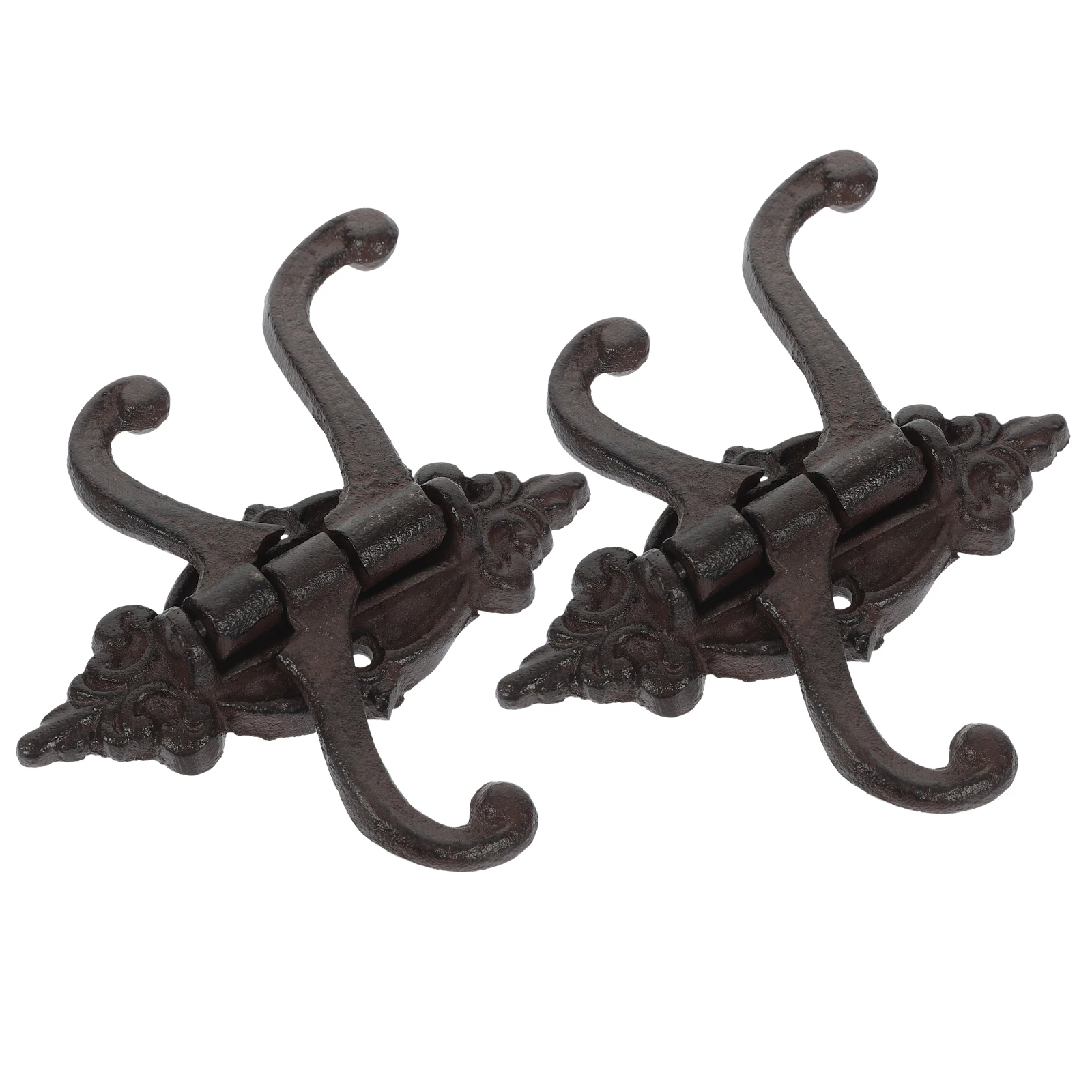 

2pcs Wall Hooks Retro Decorative Coat Hooks for Bedroom Bathroom Strong Cast Iron Material Long Hook Body Storage Hook