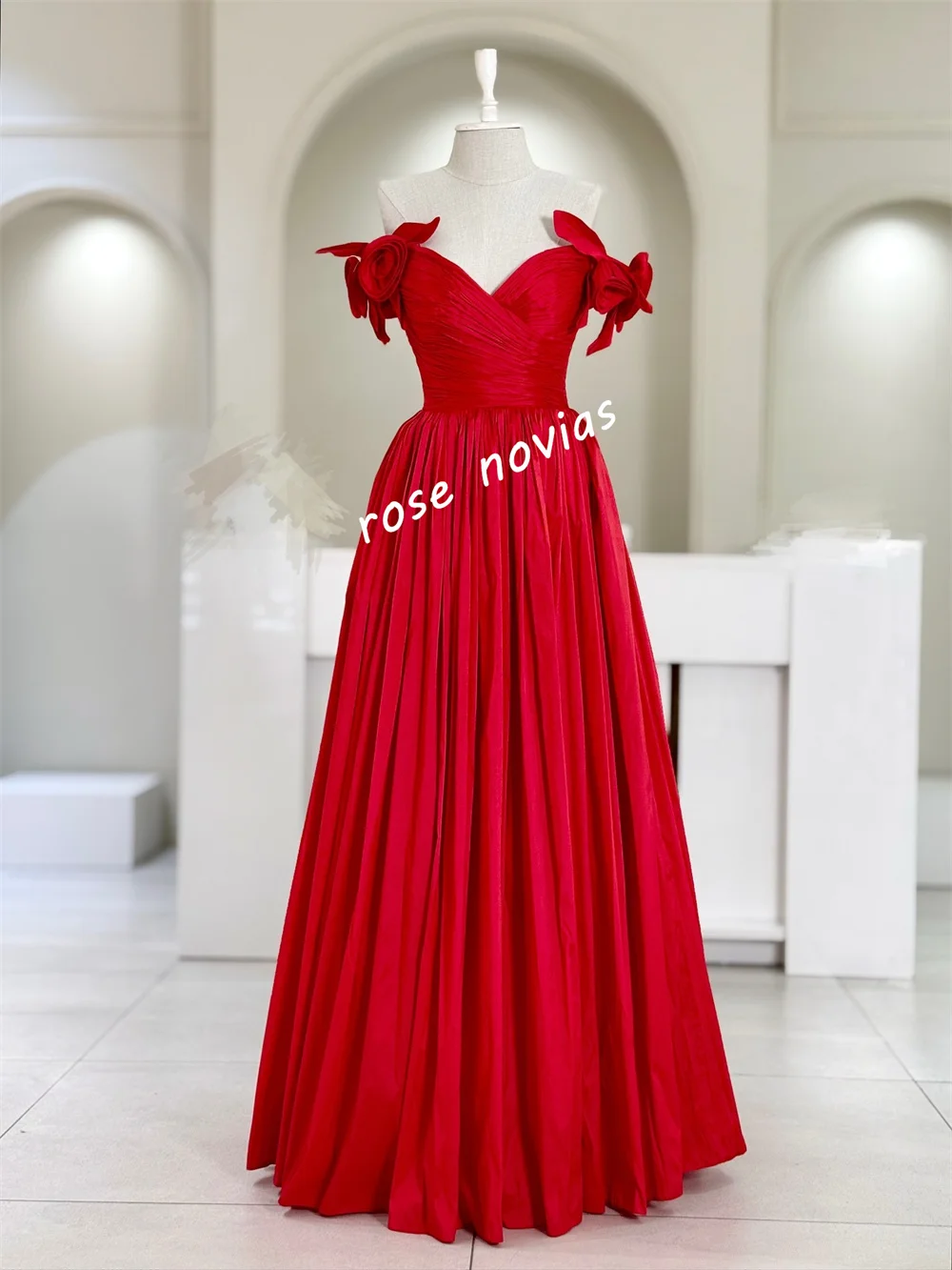 Customized Charming Evening Dress Pleat Off-the-shoulder A-line Long Dresses Bespoke Occasion Prom Exquisite Party Gown