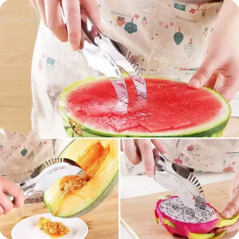 1pc Cutting Watermelon Block Slicer Watermelon Fruit Salad Splitte Stainless Steel Cutting Watermelon Tool Kitchen Supplies