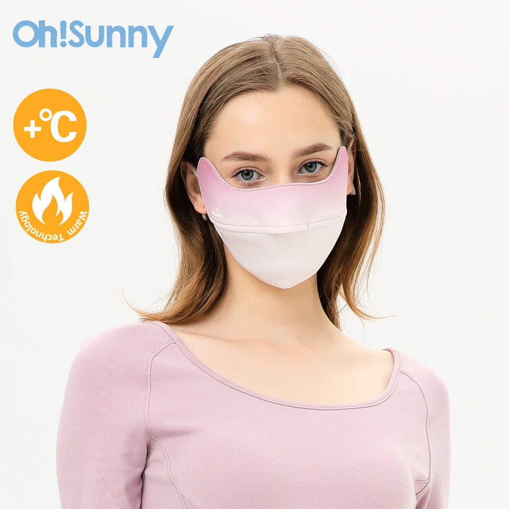 Ohsunny Women Winter Windproof Dust-Proof Keep Warm Mask Sun Protection Washable 3D Open Nose Breathable Cycling Facemask