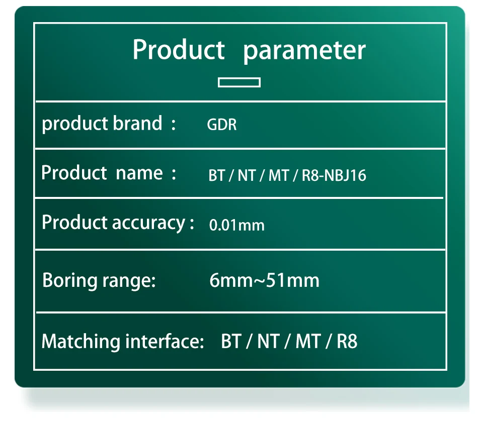 GDR NBJ16 NBH2084 BT30 BT40 BT50 NT30 NT40 SK40 SK50 R8 MT2 MT3 MT4 MT5 HSK63A NBJ16 SDJ RBH EWN SMS Werkzeughalterhalterung Werkzeug – Detail 12