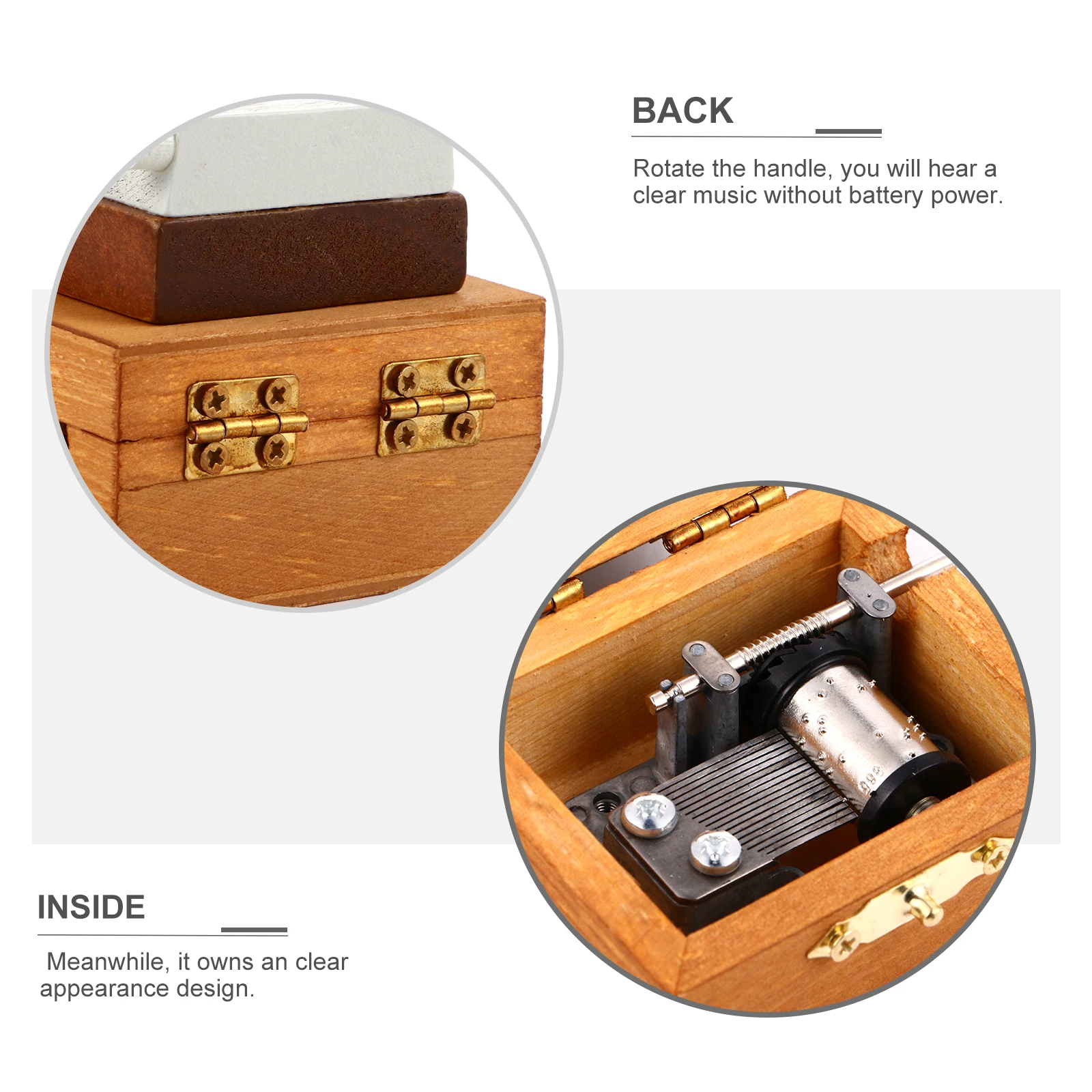 

Hand Crank Silver Plated Clear Sound Hand Typewriter Clockwork Music Box Free Toy Wooden Music Box Gift