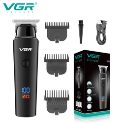 VGR Hair Cutting Machine Professional Hair Clipper Beard Barber Electric Hair Trimmer Men USB Rechargeable LED Display V-937