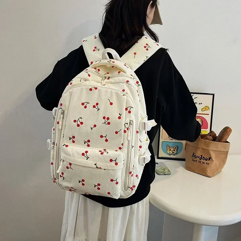 Sac à dos décontracté en nylon avec fermeture éclair pour femme, sacs d'école Softback, fil à coudre, sacs à dos de grande capacité, solide, nouveau style, haute qualité, 2024