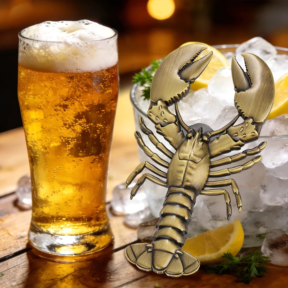 Metal Lobster Beer Bottle Opener Portable Desktop Decoration Creative Wine Bottle Openers Wine Bottle Opening Small Gift
